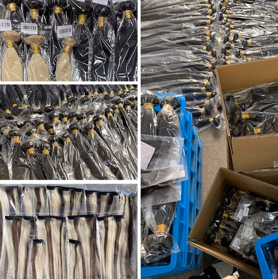 高品質バージンヘアエクステンション原料オリジナル Stw 人毛横糸